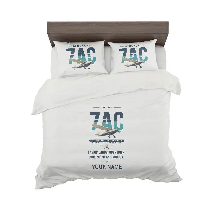 Aeronca 7AC Champion - Original + Name - Bedding Set - White