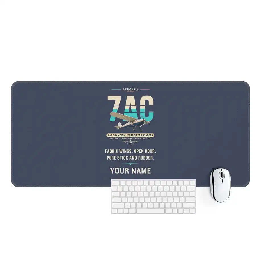 Aeronca 7AC Champion - Original + Name - Desk Mat - Navy Blue