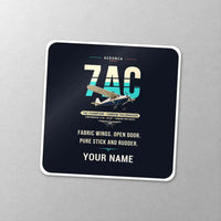 Thumbnail for Aeronca 7AC Champion - Original + Name - Square Sticker - Close-up