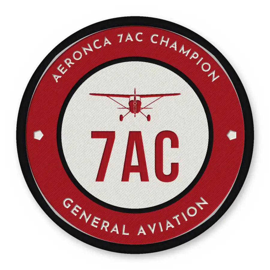 Aeronca 7AC Champion Patches - Circle - Red White