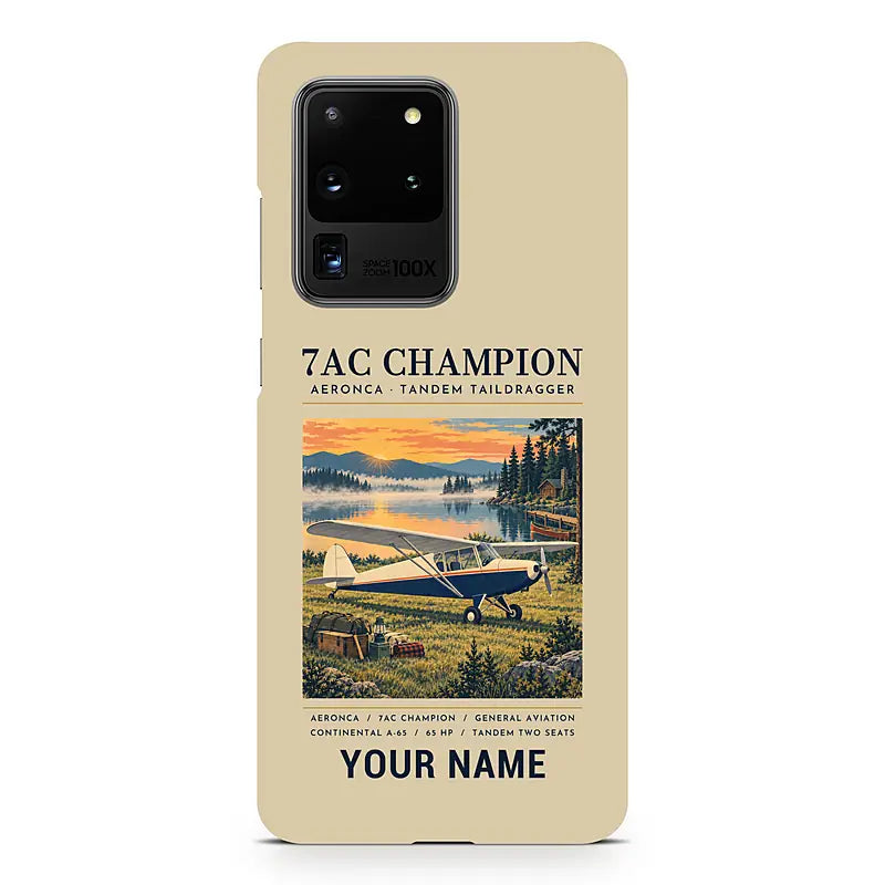 Aeronca 7AC Champion - Poster + Name - Samsung Case - Beige