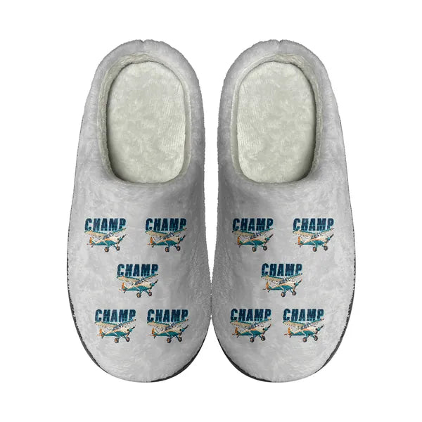 Aeronca 7AC Champion - Slippers - Cotton - Cartoon Pattern - Light Gray