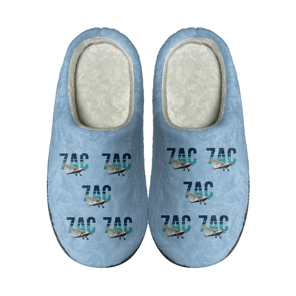 Aeronca 7AC Champion - Slippers - Cotton - Original Pattern - Light Blue