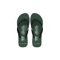 Thumbnail for Aeronca 7AC Champion - Slippers - Flip Flops - Cartoon + Name - Dark Green