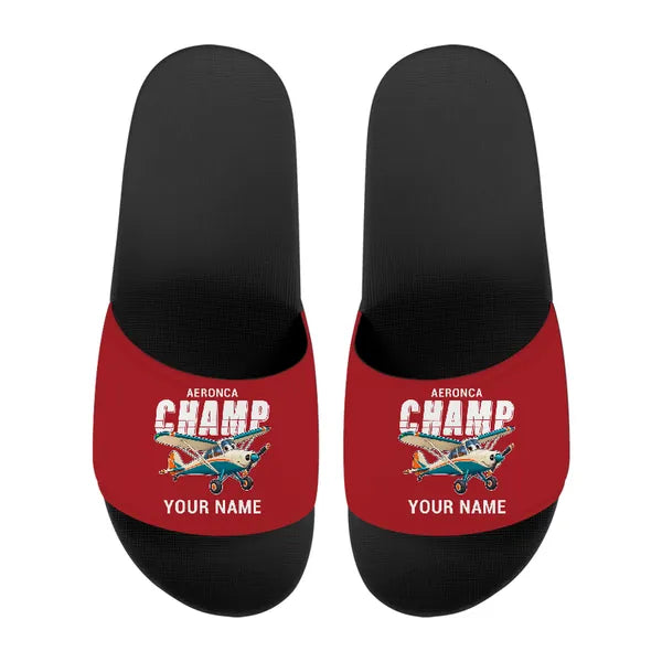Aeronca 7AC Champion - Slippers - Sport - Cartoon + Name - Red
