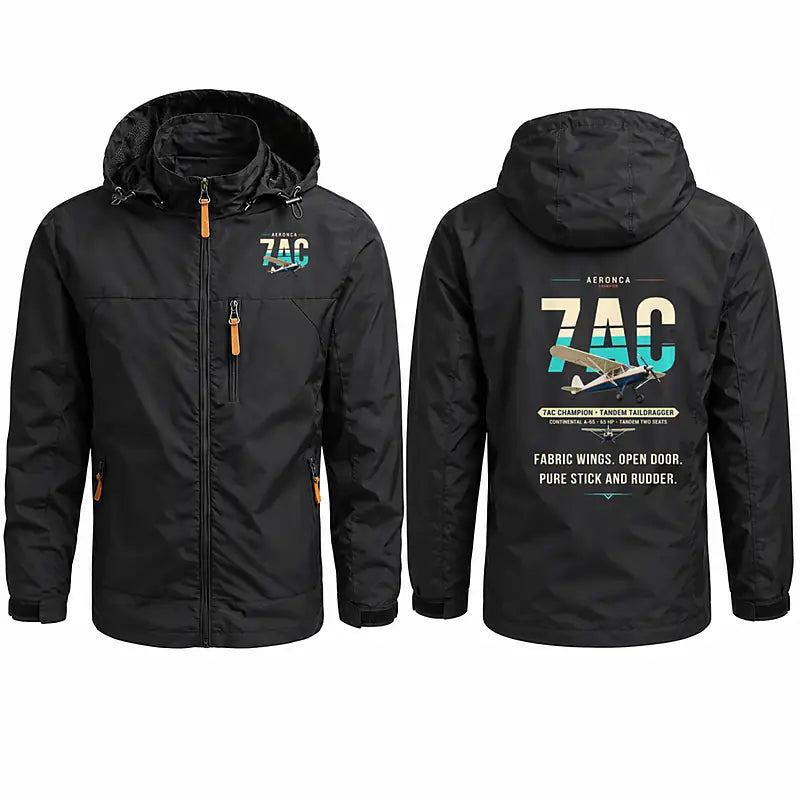Aeronca 7AC Champion Stylish Jackets - Hooded Windbreaker - Original - Black