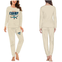 Thumbnail for Aeronca 7AC Champion - Women Pajamas - Cartoon Chest - Beige