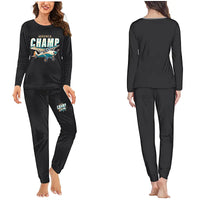 Thumbnail for Aeronca 7AC Champion - Women Pajamas - Cartoon Chest - Black