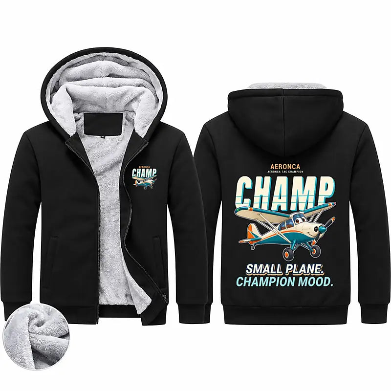 Aeronca 7AC Champion Zipped Sweatshirts - Cartoon - Black
