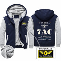 Thumbnail for Aeronca 7AC Champion Zipped Sweatshirts - Heritage + Name - Navy & Gray