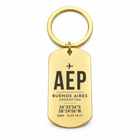 Thumbnail for Aeroparque Jorge Newbery AEP — Buenos Aires - Key Chain - Original Design - Gold