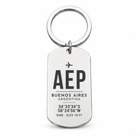 Thumbnail for Aeroparque Jorge Newbery AEP — Buenos Aires - Key Chain - Original Design - Silver