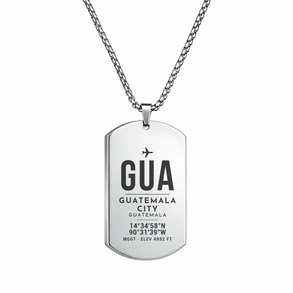 Aeropuerto Internacional La Aurora GUA — Guatemala City - Necklace - Original Design - Silver