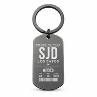 Thumbnail for Aeropuerto Internacional de Los Cabos SJD - Key Chain - Boarding Pass Style - Black