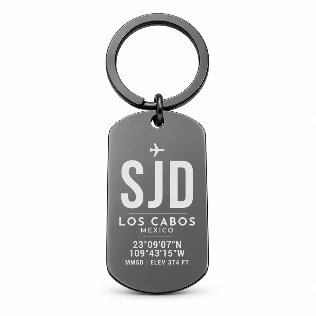 Aeropuerto Internacional de Los Cabos SJD - Key Chain - Original Design - Black