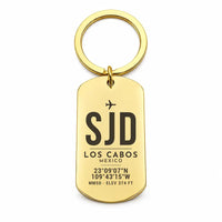Thumbnail for Aeropuerto Internacional de Los Cabos SJD - Key Chain - Original Design - Gold