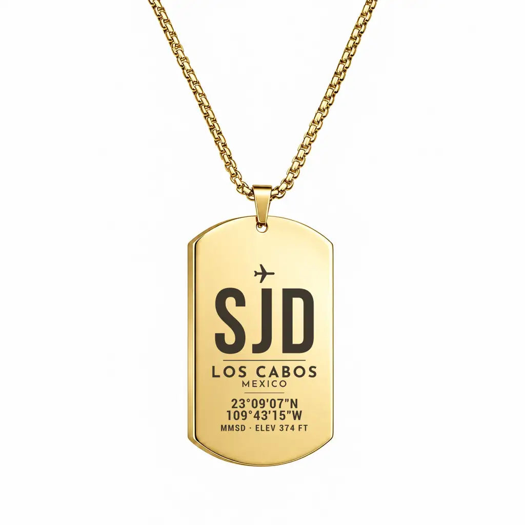 Aeropuerto Internacional de Los Cabos SJD - Necklace - Original Design - Gold