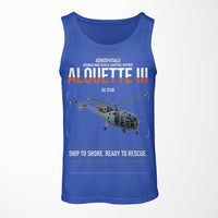 Thumbnail for Aérospatiale SA 316B Alouette III design on blue tank top