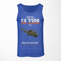 Thumbnail for Aérospatiale SA 330B Puma design on blue tank top