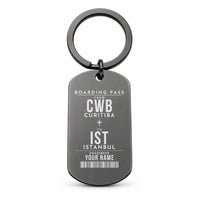 Thumbnail for Afonso Pena International Airport CWB - Key Chain - Customizable Boarding Pass - Black