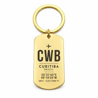 Thumbnail for Afonso Pena International Airport CWB - Key Chain - Original Design - Gold