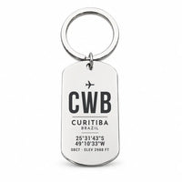Thumbnail for Afonso Pena International Airport CWB - Key Chain - Original Design - Silver