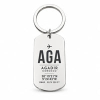 Thumbnail for Agadir Al Massira Airport AGA - Key Chain - Original Design - Silver