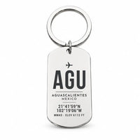 Thumbnail for Aguascalientes International Airport AGU - Key Chain - Original Design - Silver