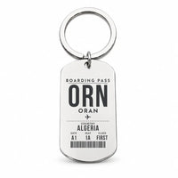 Thumbnail for Ahmed Ben Bella Airport ORN — Oran - Key Chain - Boarding Pass Style - Silver