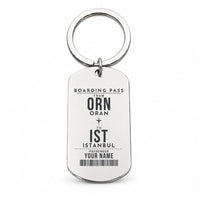 Thumbnail for Ahmed Ben Bella Airport ORN — Oran - Key Chain - Customizable Boarding Pass - Silver