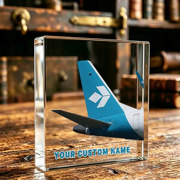 Air Dolomiti Tail Logo Crystal Ornament - Air Dolomiti Tail Logo - Crystal - Desk - Personalized