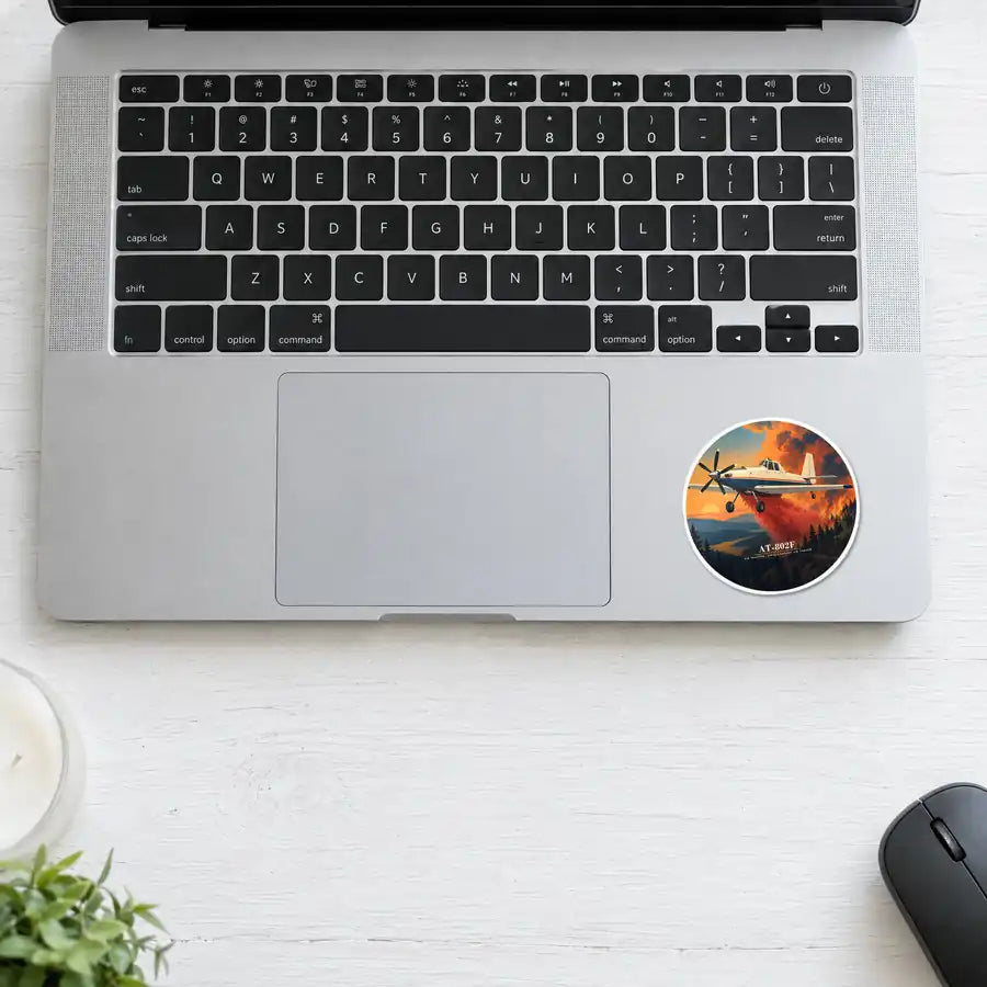 Air Tractor AT-802F - 3D - Circle Sticker - Laptop
