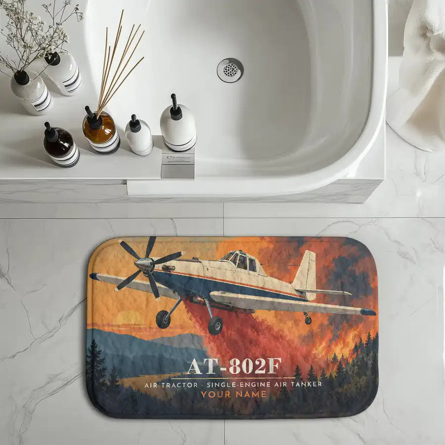 Air Tractor AT-802F - 3D + Name - Bath Mat