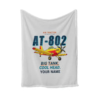 Thumbnail for Air Tractor AT-802F - Cartoon + Name - Blanket - Light Gray