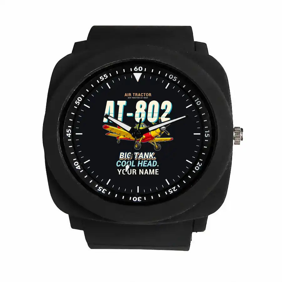 Air Tractor AT-802F - Cartoon + Name - Rubber Strap - Black