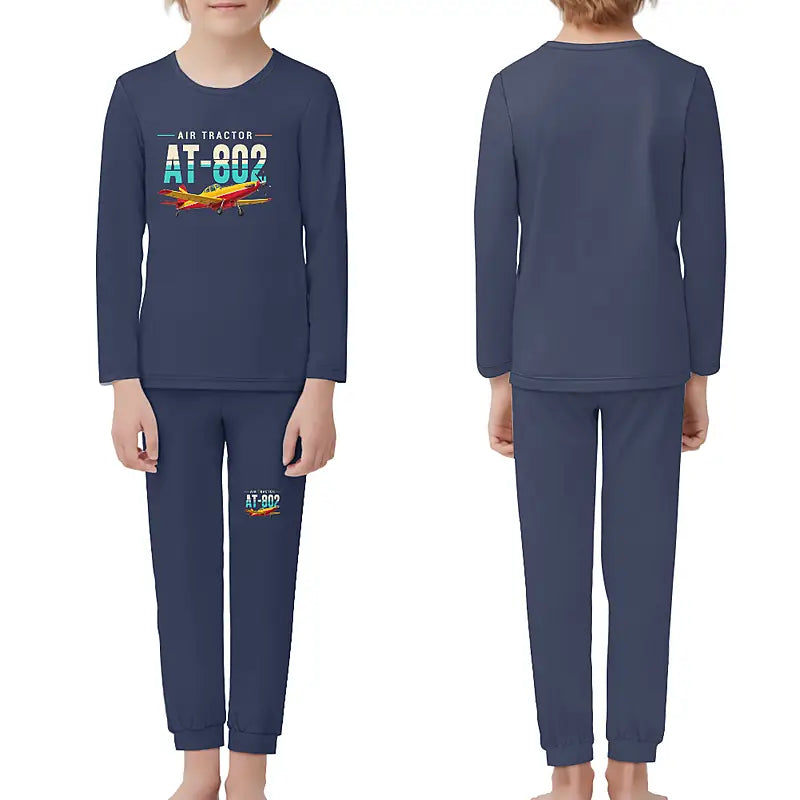 Air Tractor AT-802F - Children Pajamas - Original Chest - Navy Blue