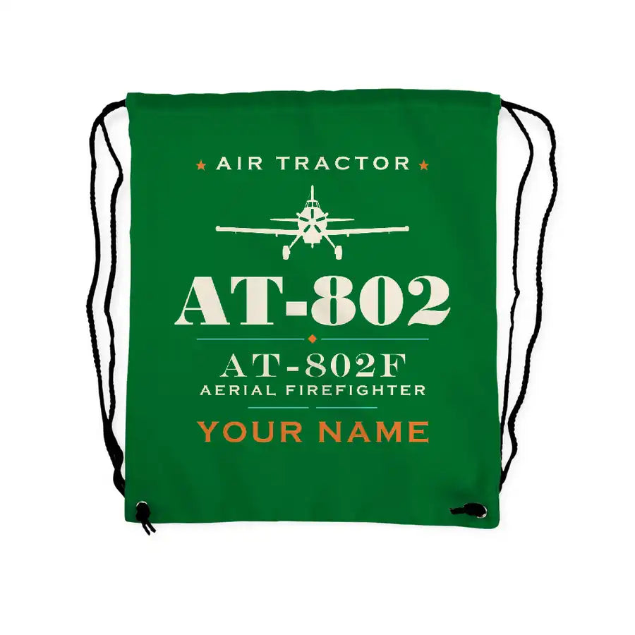Air Tractor AT-802F - Drawstring Bag - Heritage + Name - Green
