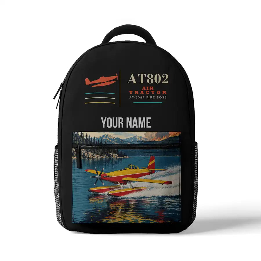 Air Tractor AT-802F Fire Boss - 3D Backpack - Black + Name