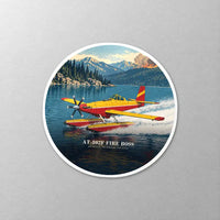 Thumbnail for Air Tractor AT-802F Fire Boss - 3D - Circle Sticker - Close-up