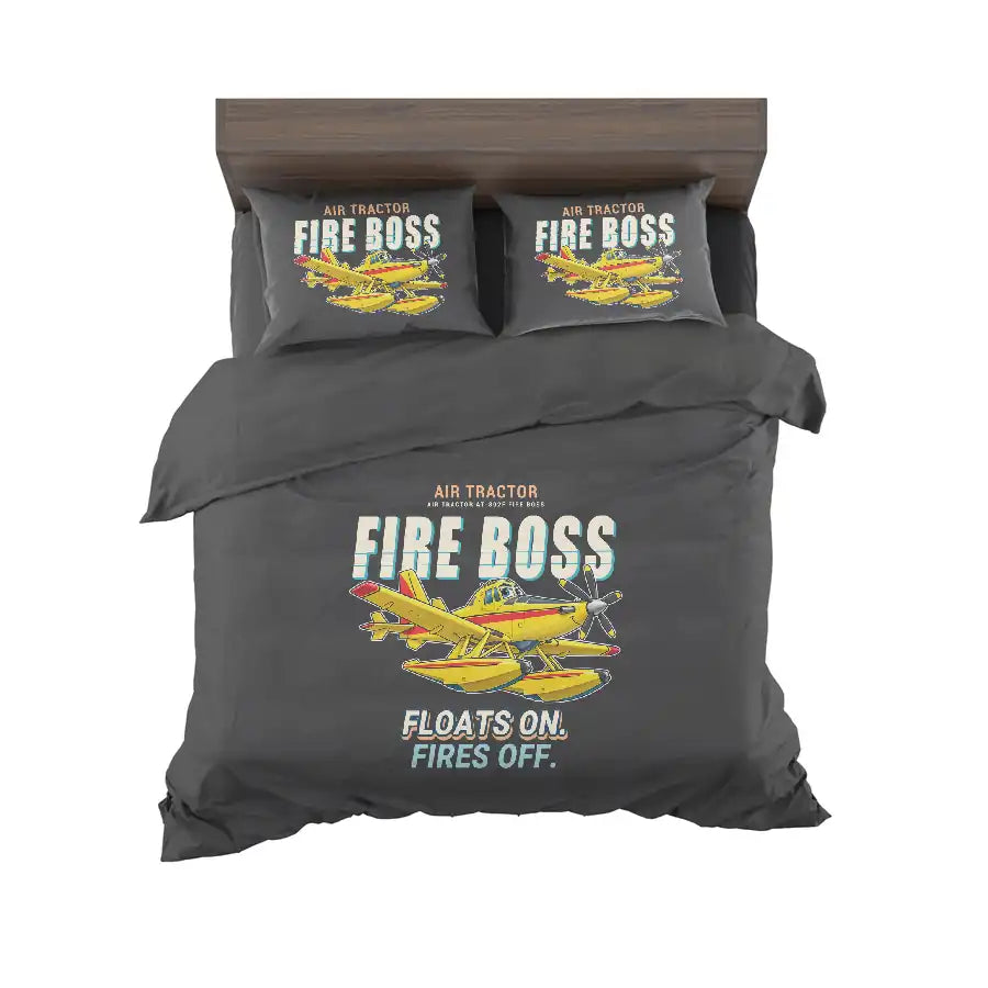 Air Tractor AT-802F Fire Boss - Cartoon - Bedding Set - Black