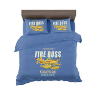 Thumbnail for Air Tractor AT-802F Fire Boss - Cartoon - Bedding Set - Blue