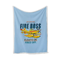 Thumbnail for Air Tractor AT-802F Fire Boss - Cartoon - Blanket - Light Blue