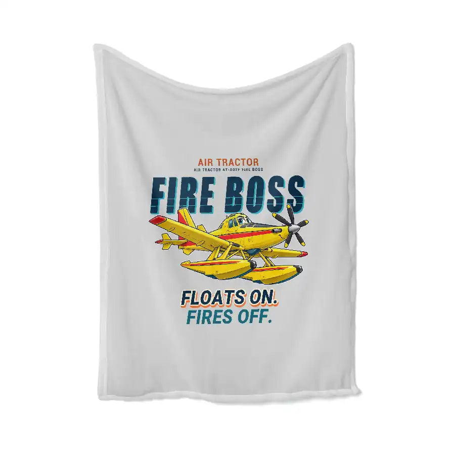 Air Tractor AT-802F Fire Boss - Cartoon - Blanket - Light Gray