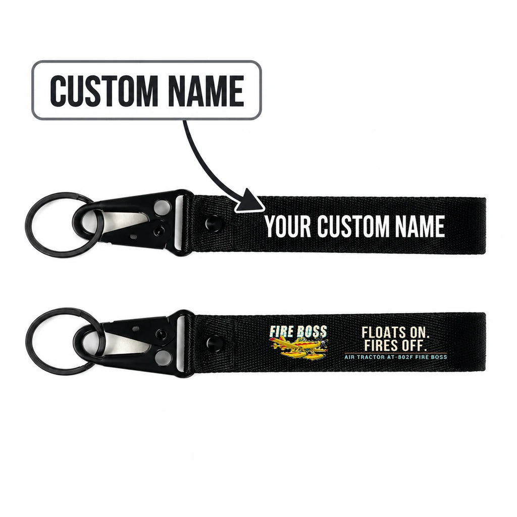 Air Tractor AT-802F Fire Boss Hawk-Shaped Key Chains - Black - Cartoon - Personalized