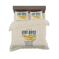 Thumbnail for Air Tractor AT-802F Fire Boss - Cartoon + Name - Bedding Set - Beige