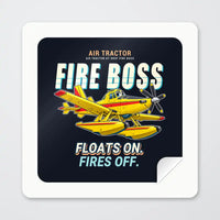 Thumbnail for Air Tractor AT-802F Fire Boss - Cartoon - Square Sticker - Peel