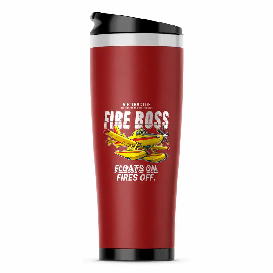 Air Tractor AT-802F Fire Boss - Cartoon - Stainless Steel (No Holder) - Red