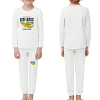 Thumbnail for Air Tractor AT-802F Fire Boss - Children Pajamas - Cartoon Chest + Name - White