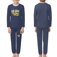 Thumbnail for Air Tractor AT-802F Fire Boss - Children Pajamas - Cartoon Chest - Navy Blue