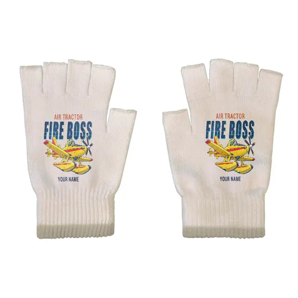 Air Tractor AT-802F Fire Boss - Gloves - Cut - Cartoon + Name - Beige